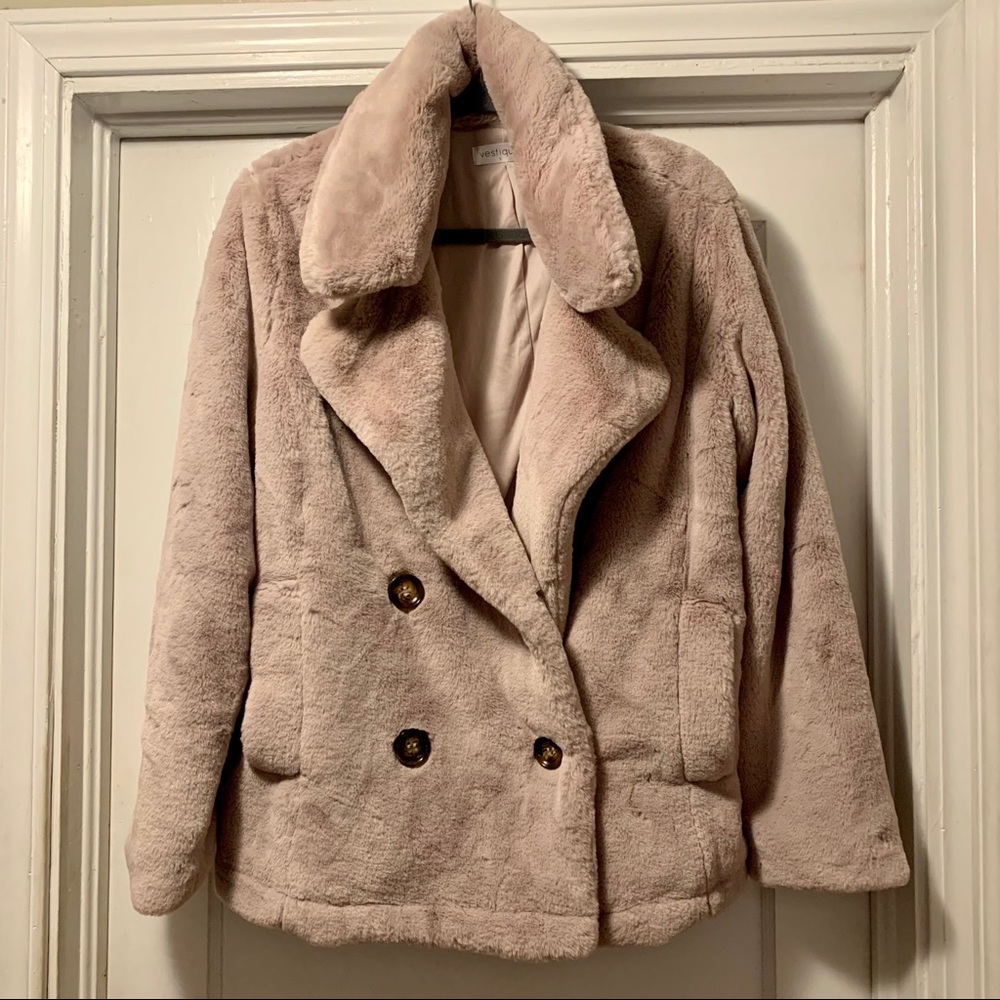Mauve Faux Fur Coat